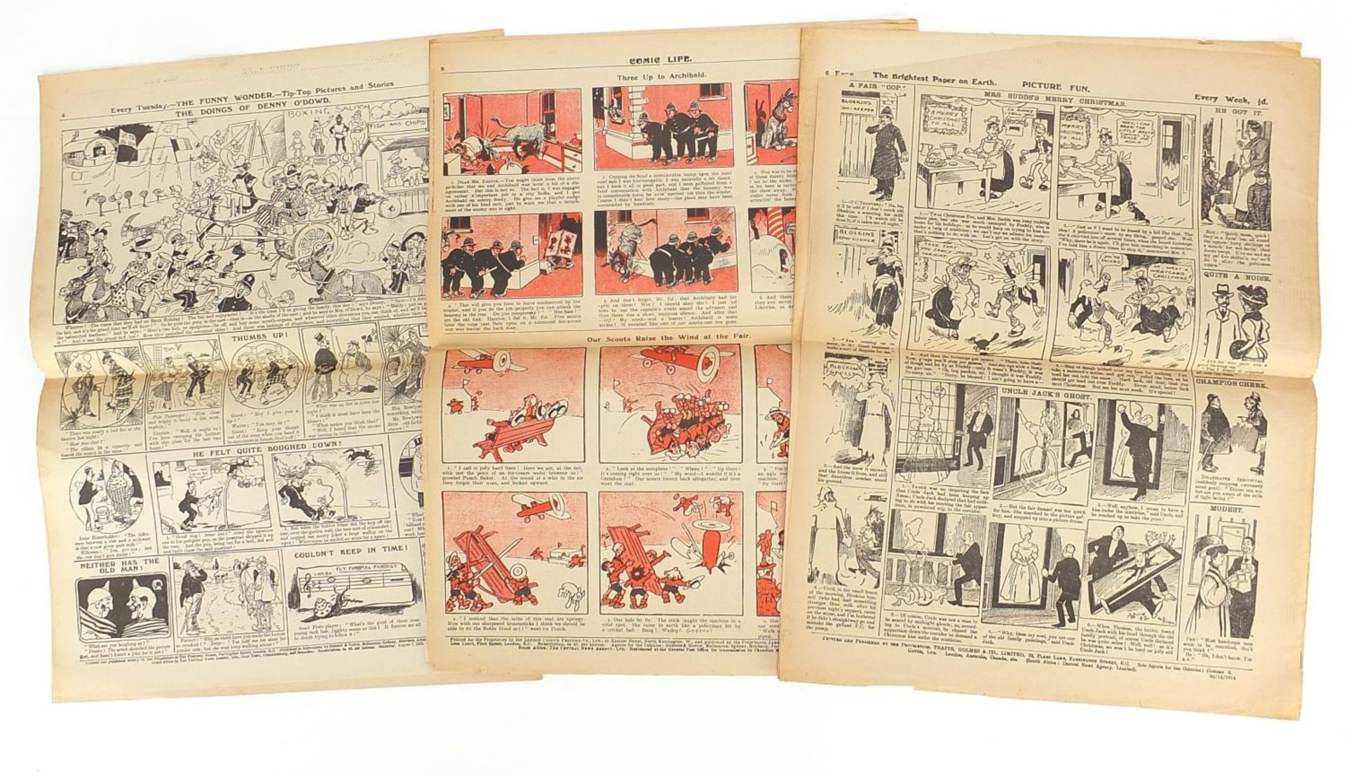 Three World War I period newspapers comprising Comic Life, Charlie Chaplin and Picture Fun - Image 4 of 4