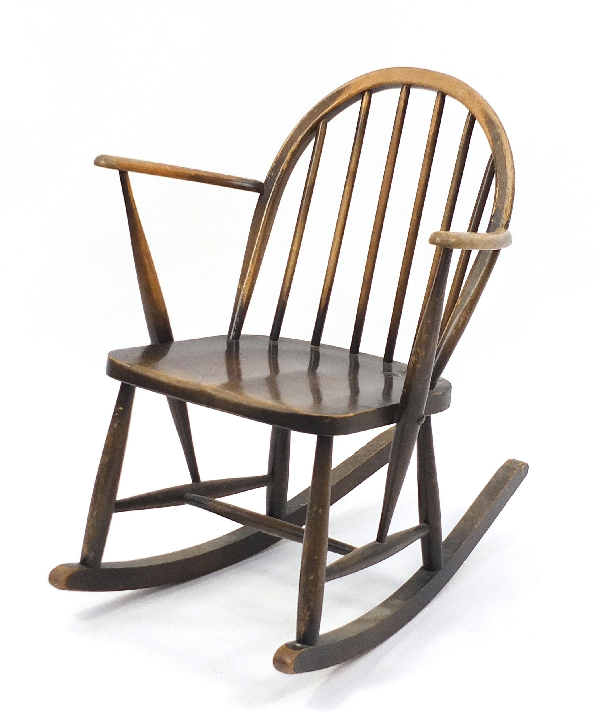 Ercol elm child's rocking chair, 75cm high