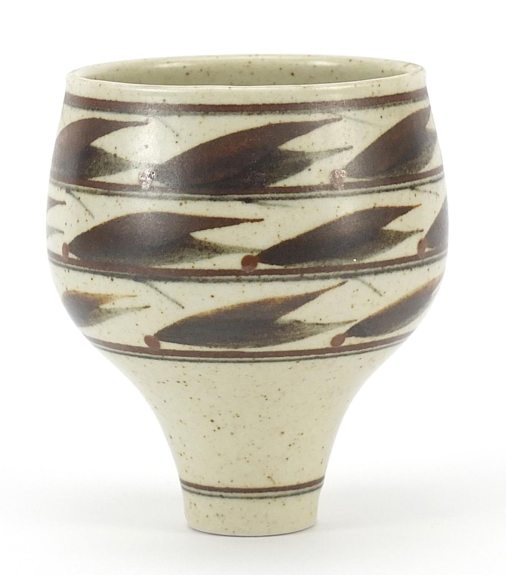 Derek Clarkson studio pottery bowl, 12.5cm high