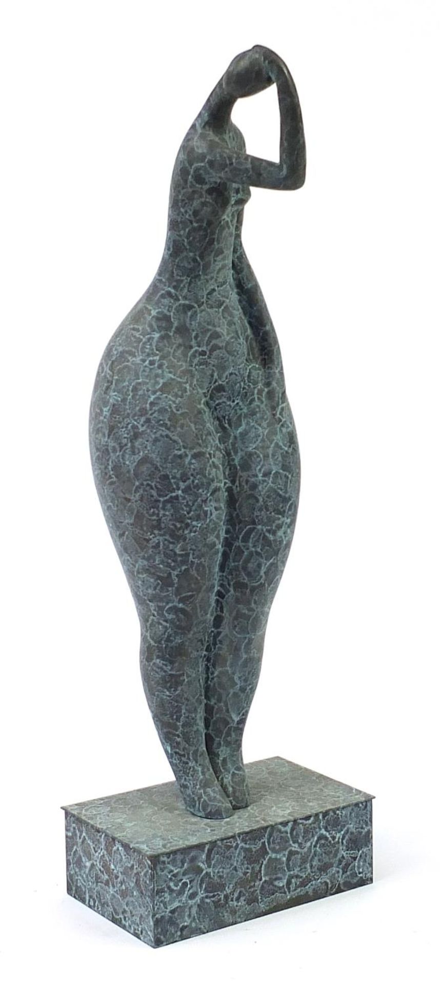 Modernist bronze sculpture of a nude female, 62cm high