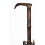 Early Victorian umbrella with horn handle and whale baleen canopy struts, 96cm in length