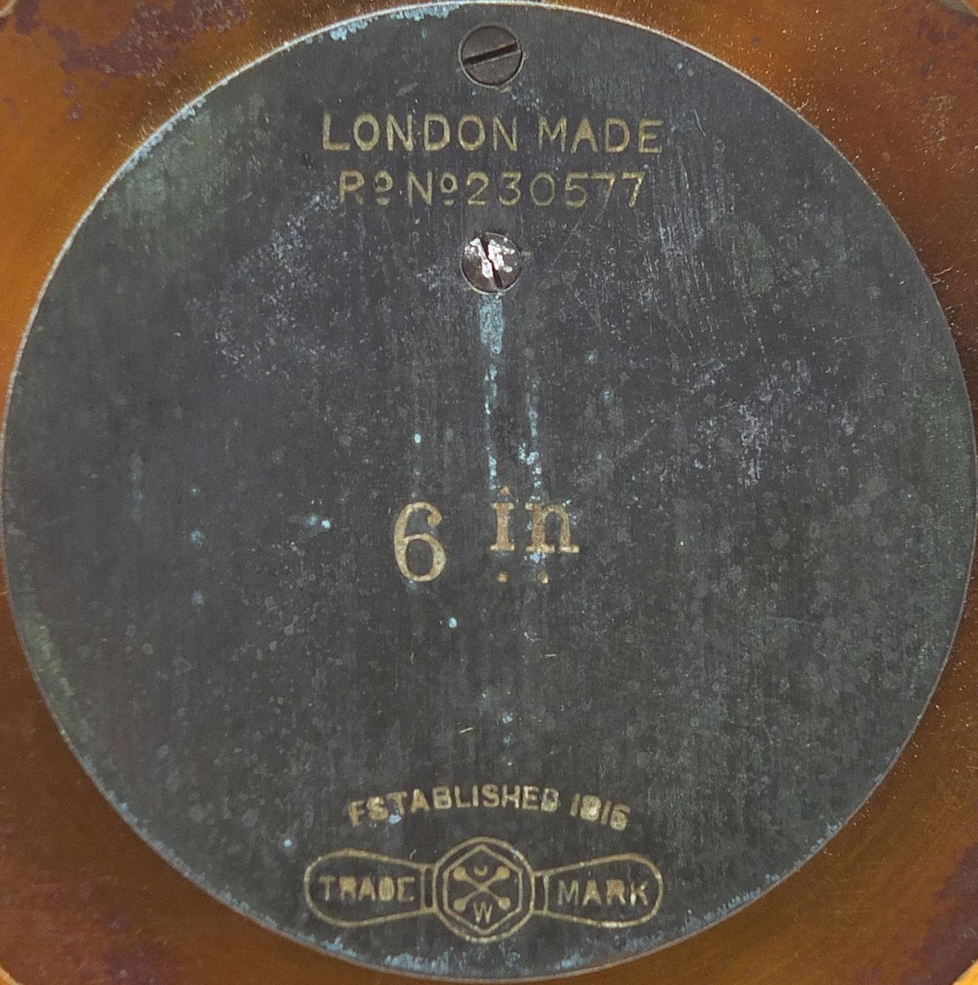 Early 20th century London made magic lantern slide with tin case, 37cm in length - Image 5 of 5