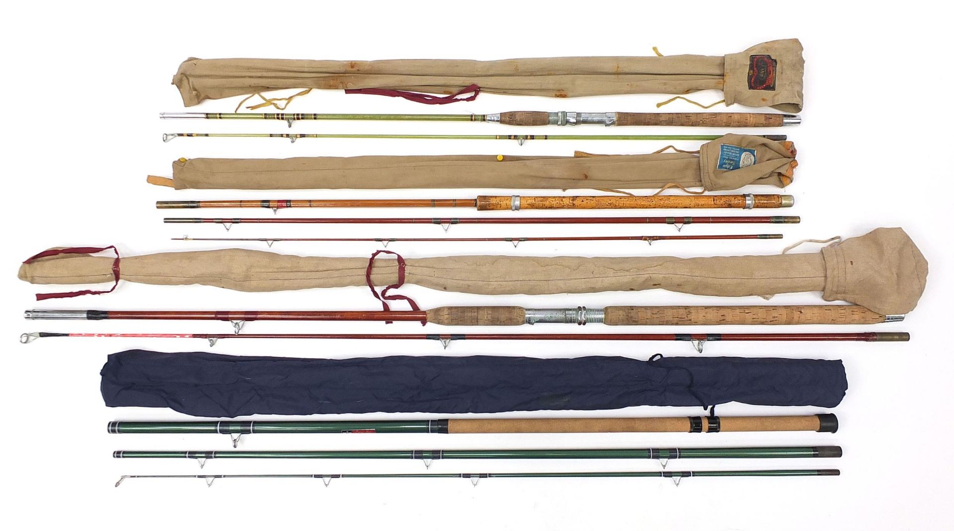 Collection of vintage and later fishing rods including some cane and Shakespeare - Image 8 of 14