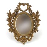 19th century giltwood acanthus design mirror with bevelled glass, 22cm x 18cm
