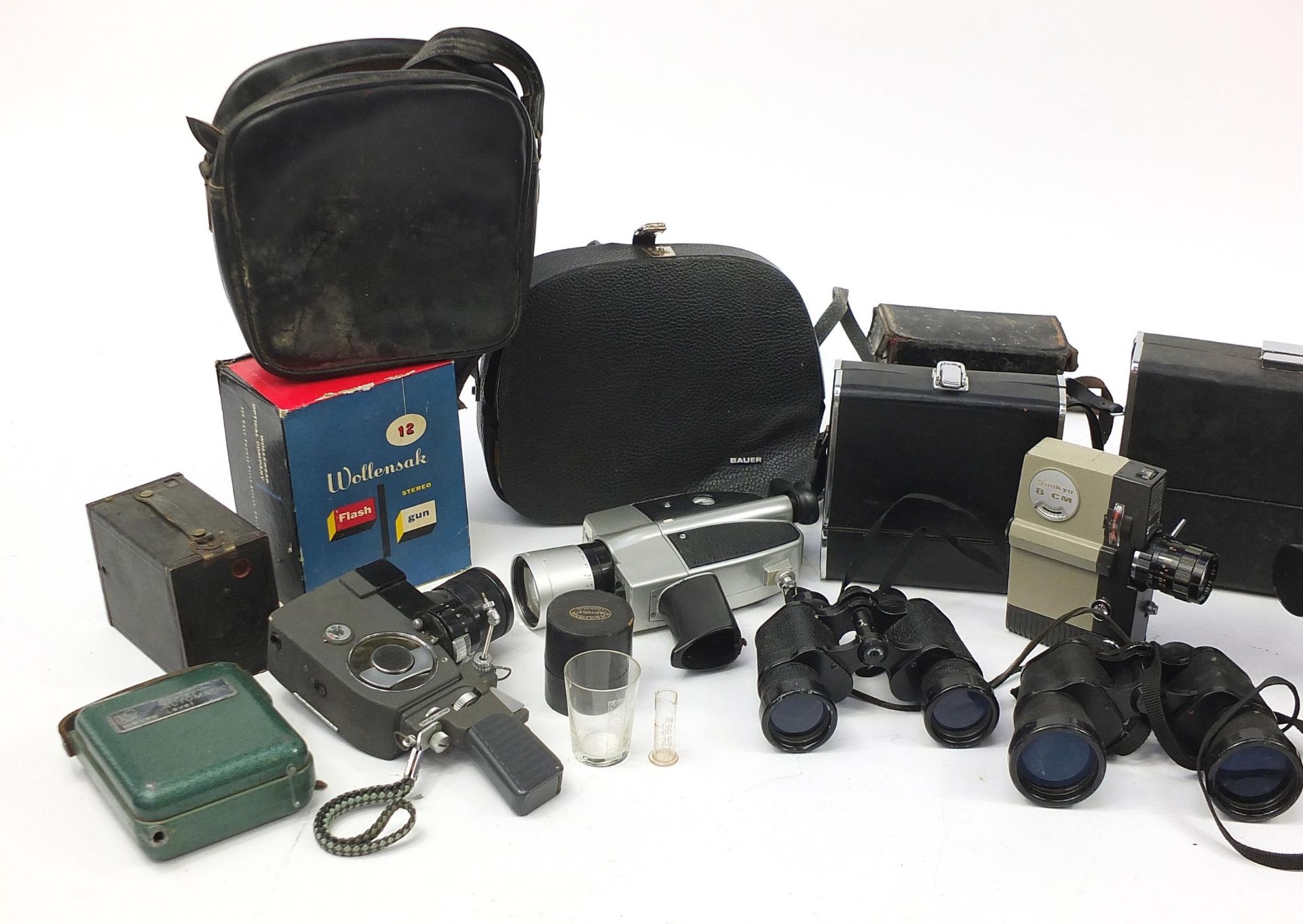 Vintage cameras and binoculars including Kodak Flasholder extension unit and Miranda 10 x 50 - Image 2 of 3