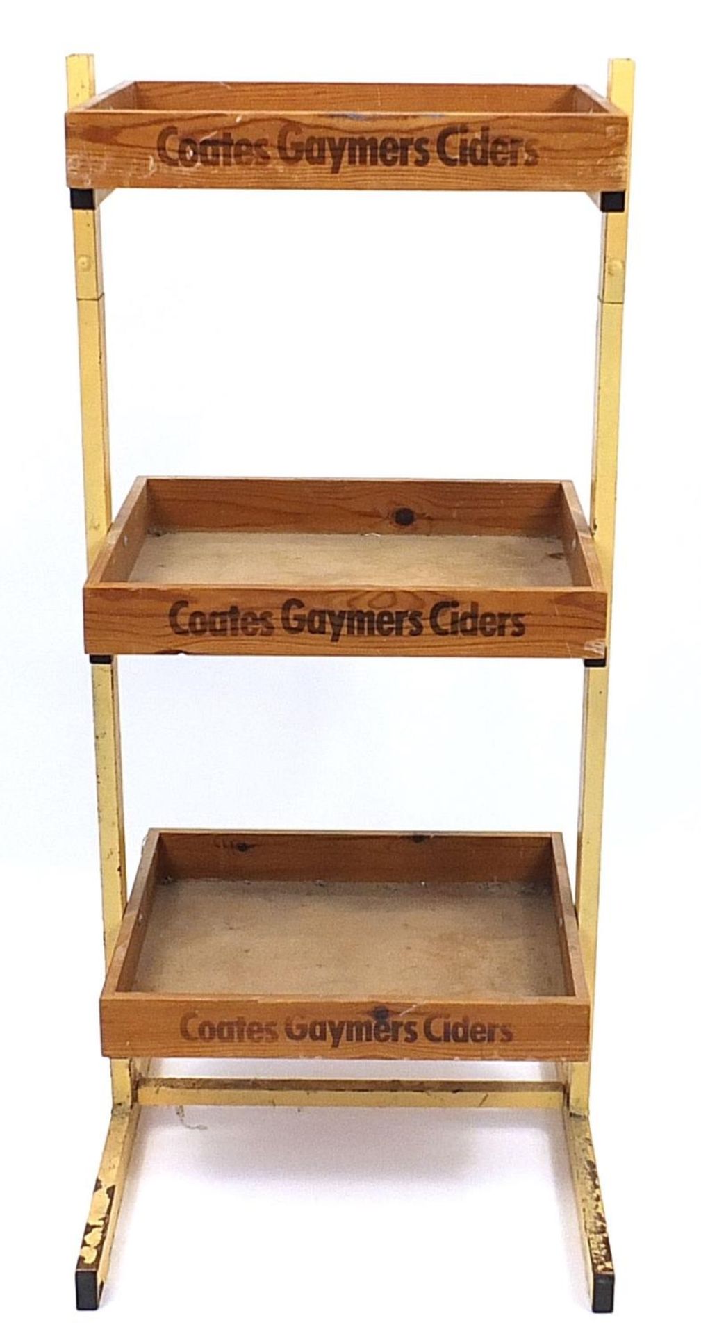 Vintage Coates Gaymers Ciders advertising three tier display stand, 104cm H x 47cm W x 51cm D - Image 2 of 4