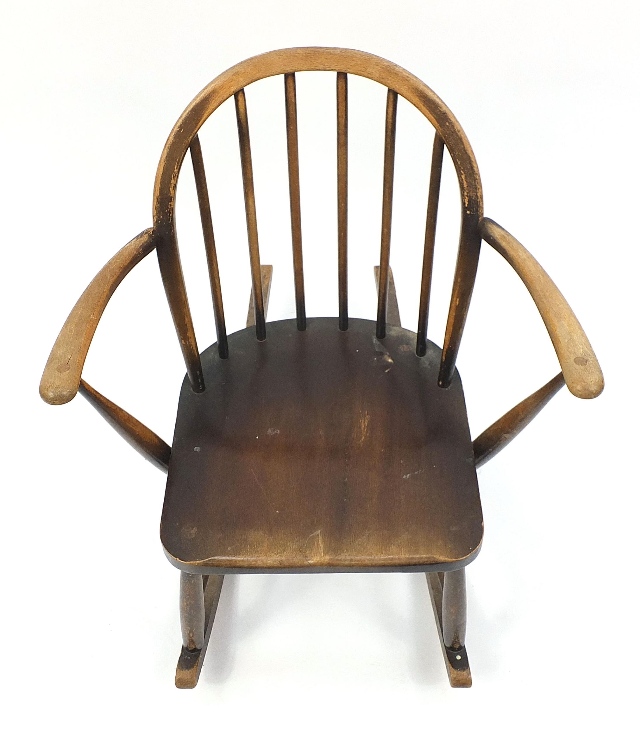 Ercol elm child's rocking chair, 75cm high - Image 3 of 5