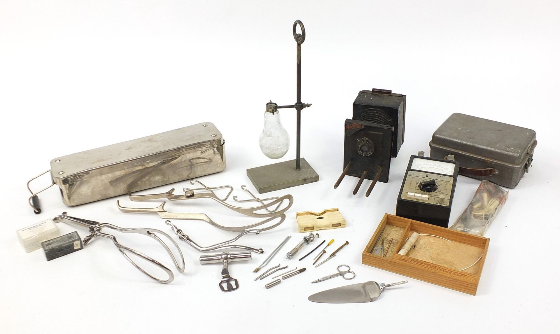 Sundry items including Kodak plate camera and vintage G F Thackray medical instruments