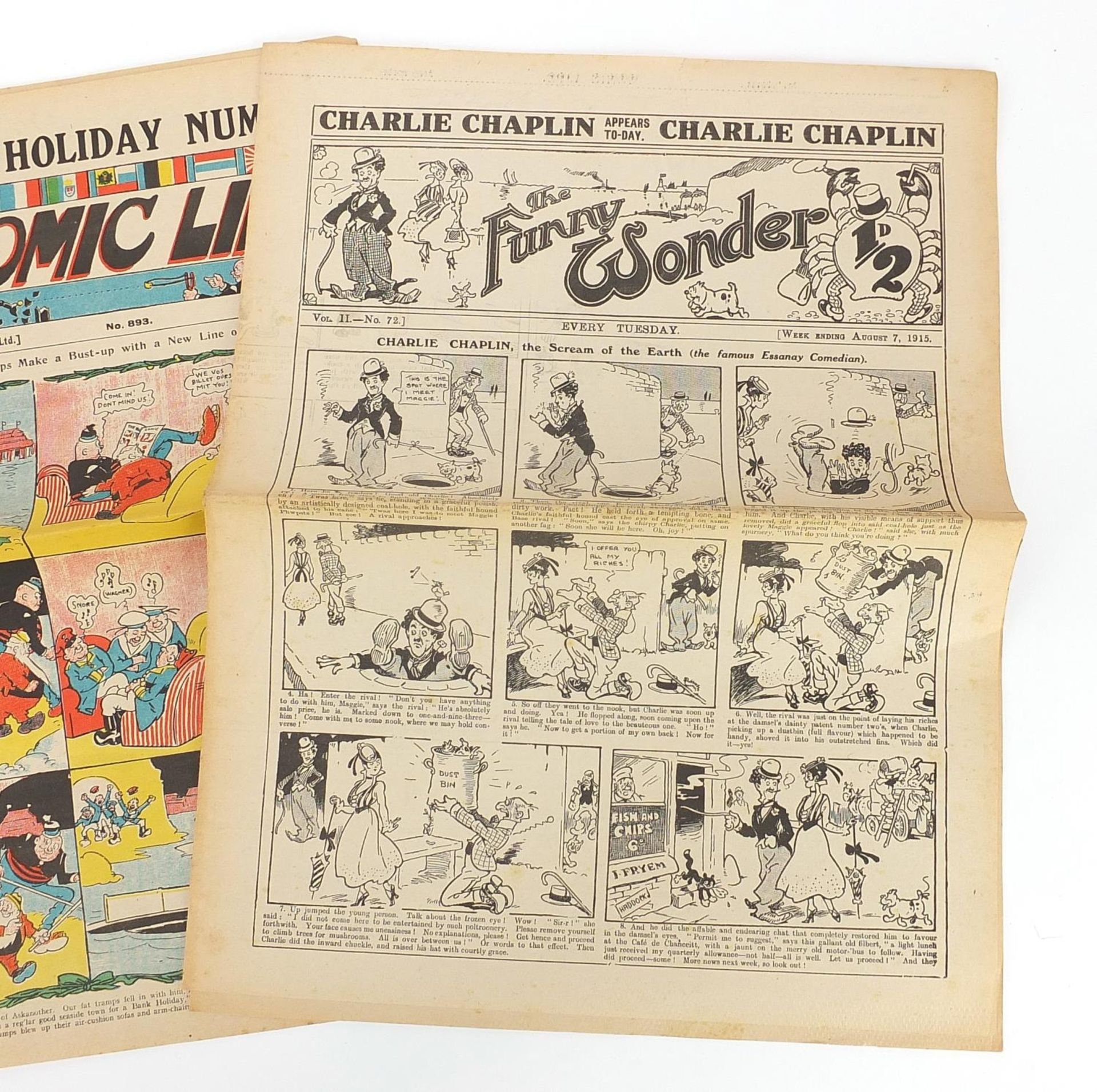 Three World War I period newspapers comprising Comic Life, Charlie Chaplin and Picture Fun - Image 3 of 4