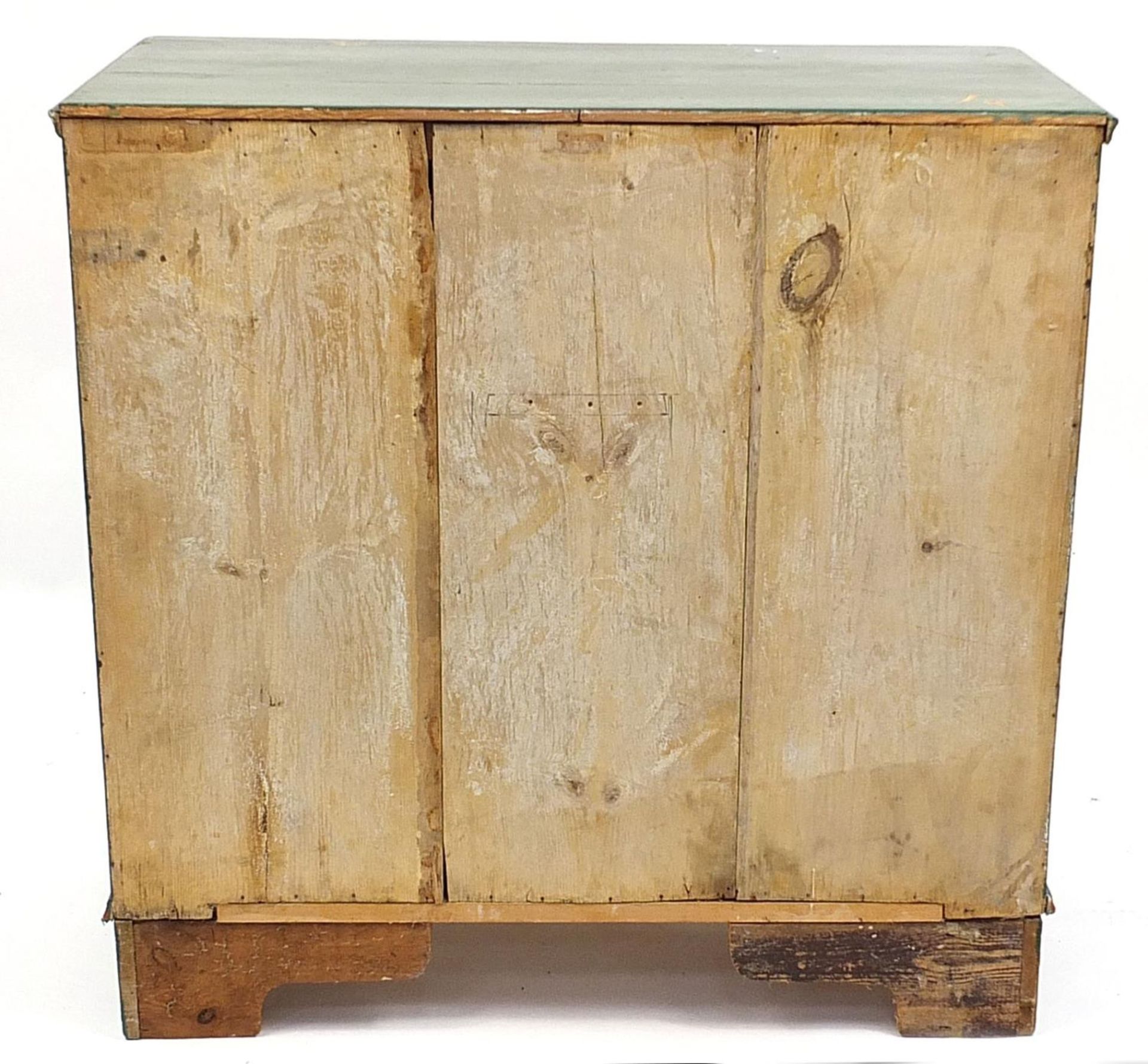 Victorian painted pine four drawer chest, 82cm H x 83cm W x 43cm D - Image 4 of 4