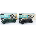 Two vintage Scalextric Bentley MM-C64 vehicles with boxes