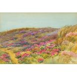 Laurie Frere - Highland landscape, signed watercolour, J R Harnell & Son label verso, mounted,