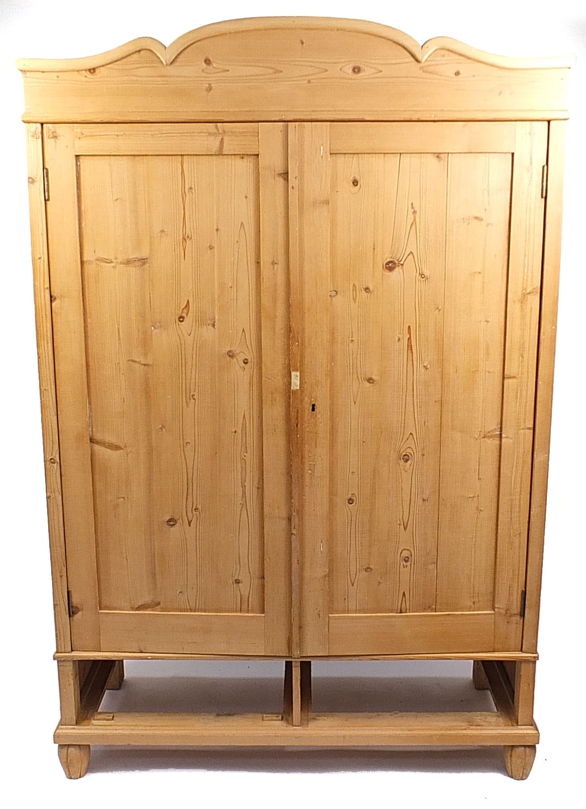 European stripped pine wardrobe, 200cm H X 132cm W x 61cm D