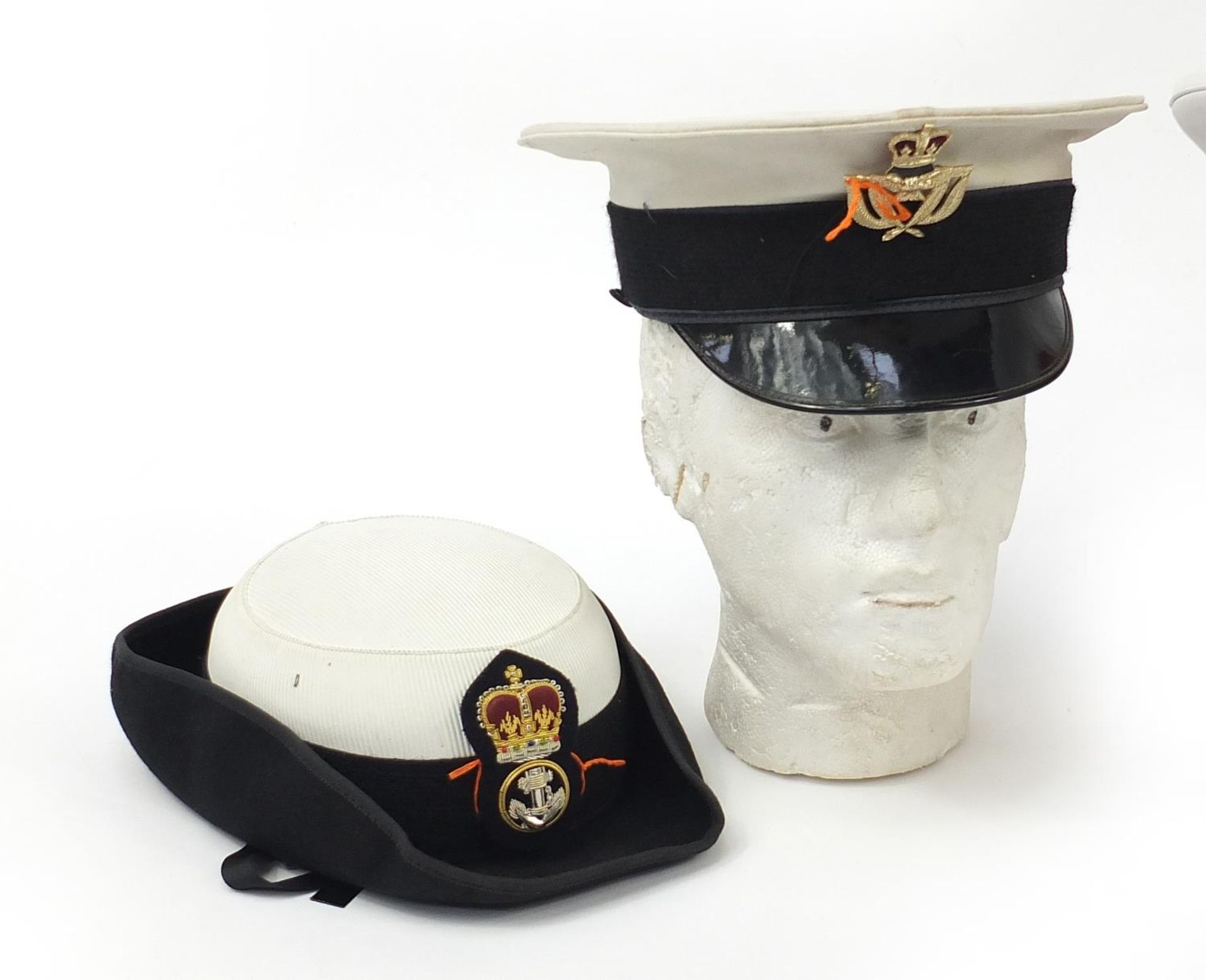 Four naval interest caps including one with Royal Marines label - Image 2 of 5