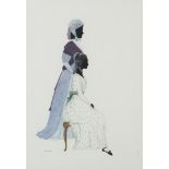 Honoria D Marsh - Mrs Henry Dashwood and her daughter Marianne, Sense and Sensibility, silhouette,