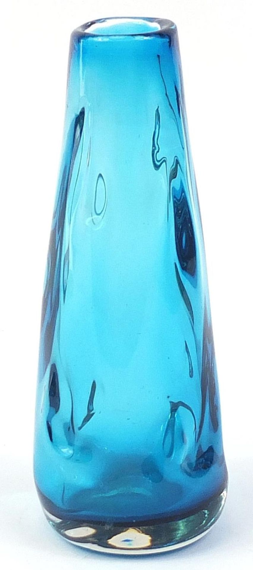 Whitefriars aqua blue knobbly glass vase, 25cm high - Image 2 of 3