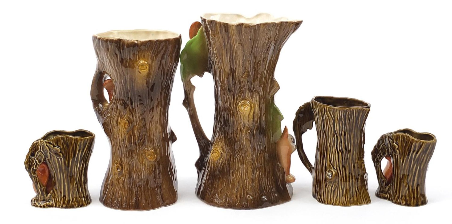 Two large Eastgate Fauna vases and three Sylvac vases, the largest 28cm high - Image 2 of 3