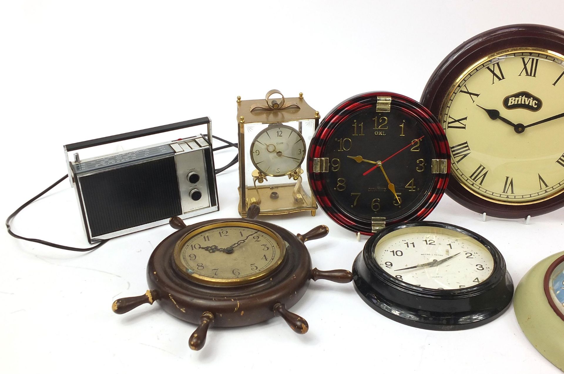 Antique and later clocks, Art Deco design radio and a Marconiphone radio - Image 2 of 3