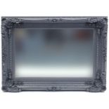 Large ornate framed wall hanging mirror with bevelled glass, 120cm x 86cm