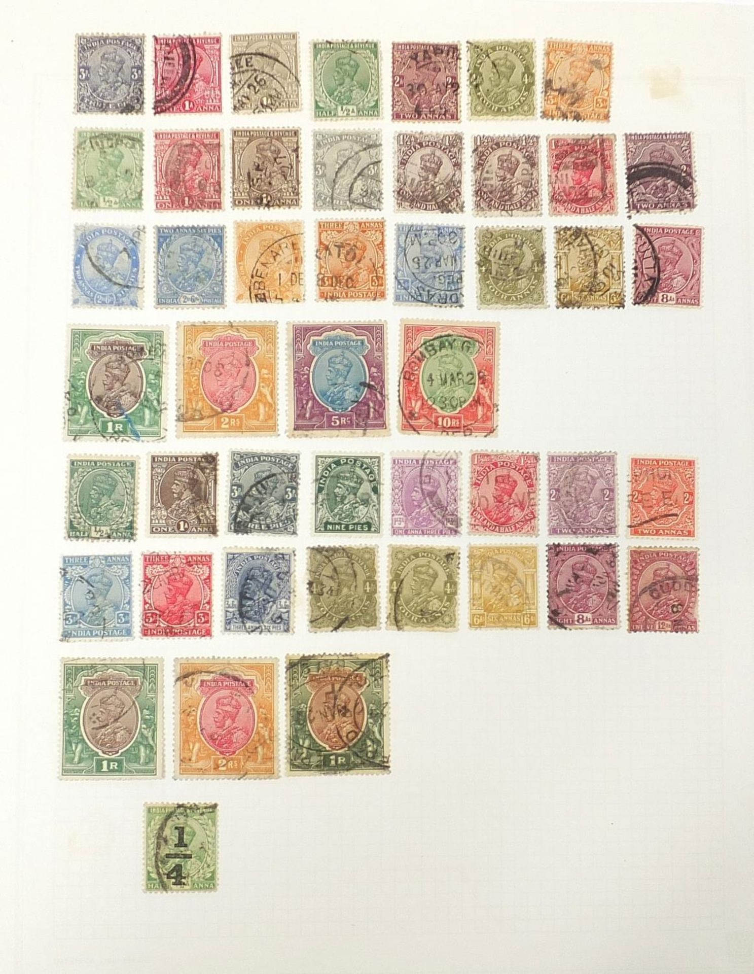 India collection of early stamps arranged in albums and on sheets - Image 5 of 7