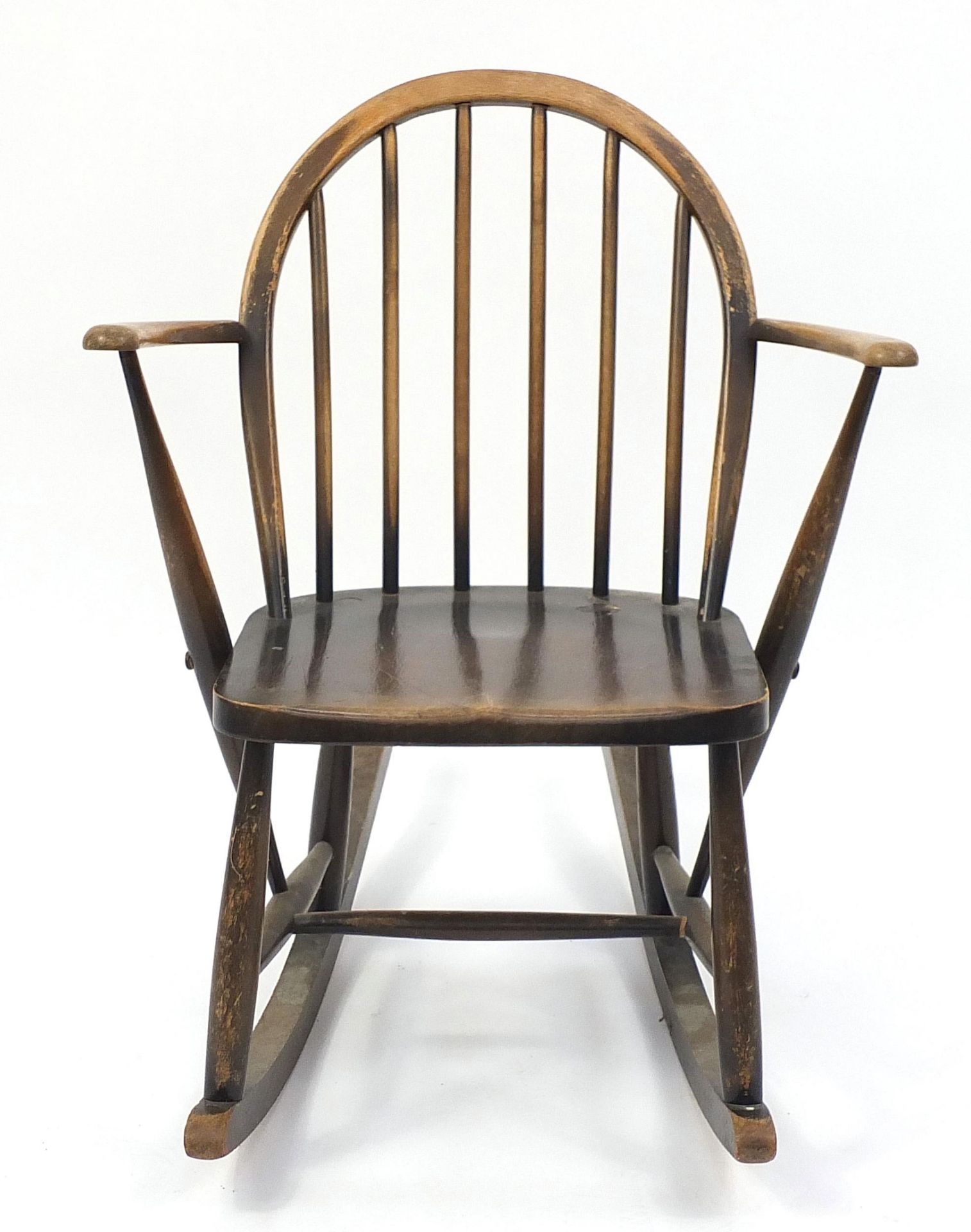 Ercol elm child's rocking chair, 75cm high - Image 2 of 5