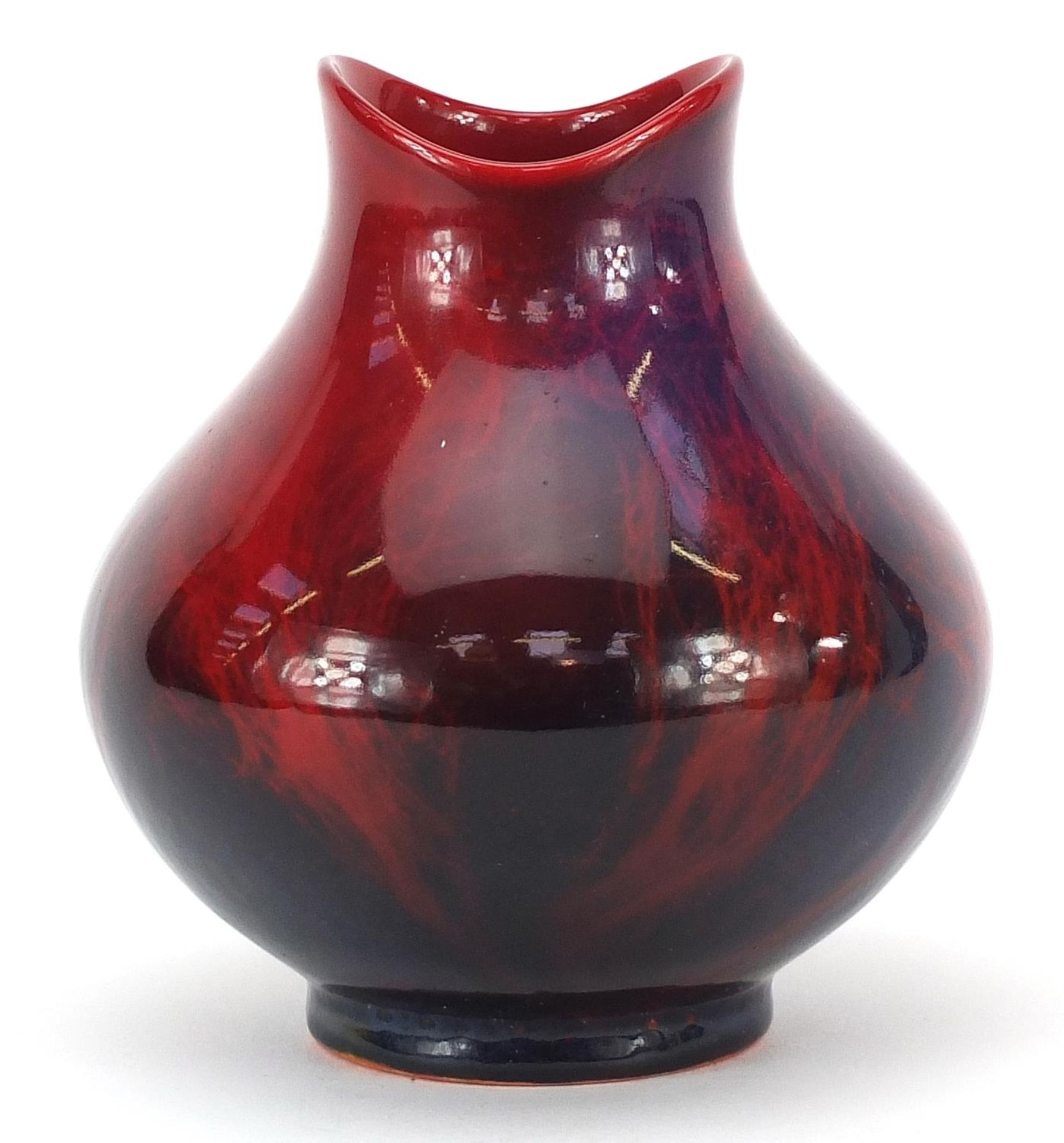 Royal Doulton flambe glazed vase, numbered 1605 to the base, 10.5cm high