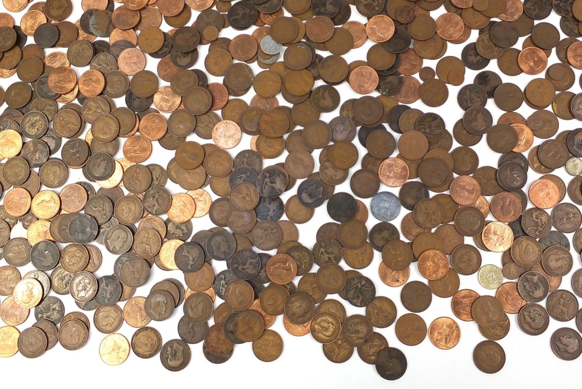 Extensive collection of mostly British pre decimal pennies, half pennies and thrupenny bits - Image 6 of 7