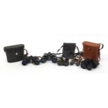 Five pairs of binoculars including some military interest and Pentax no 4407746