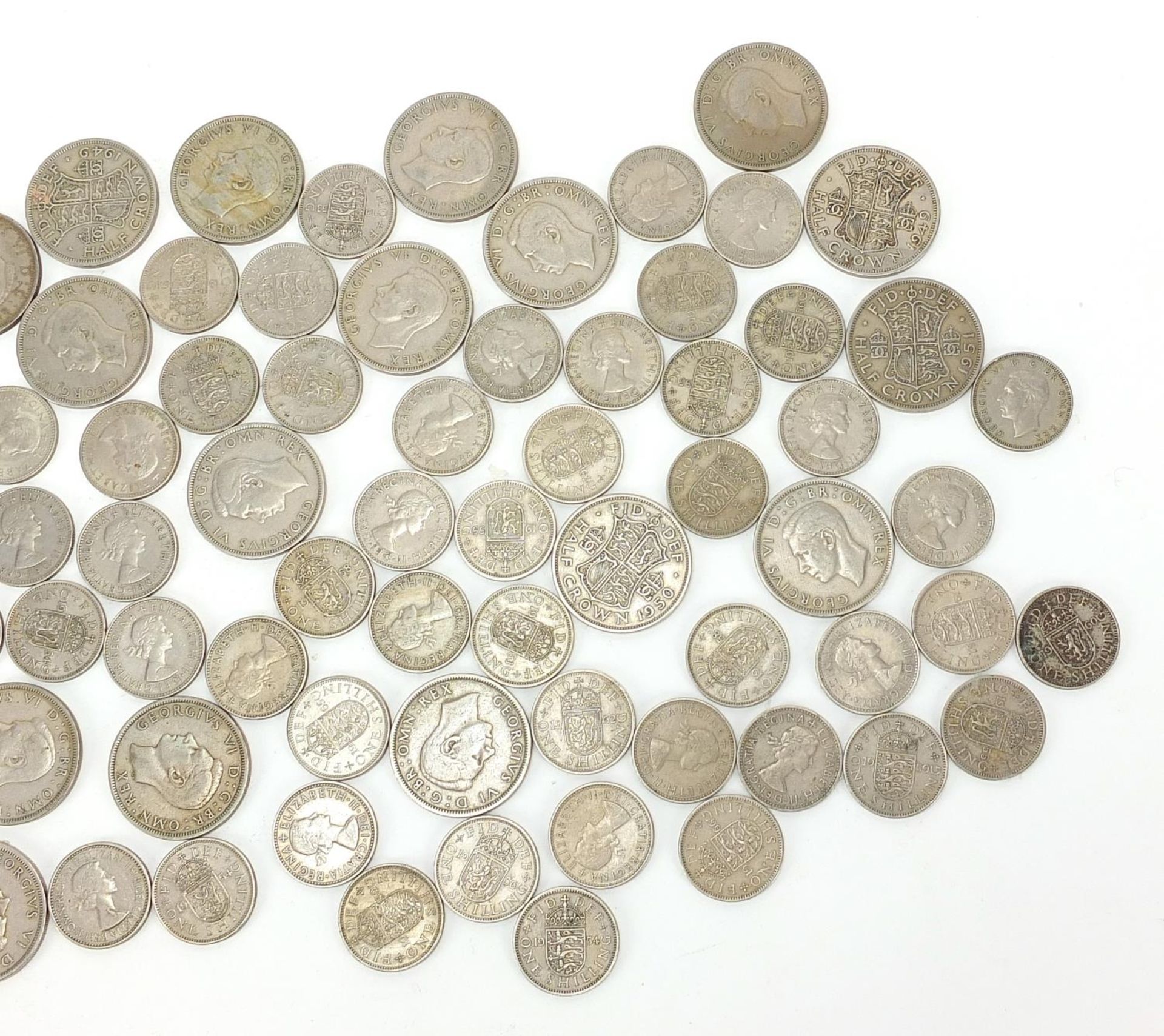 Collection of British pre decimal shillings and half crowns - Image 3 of 3