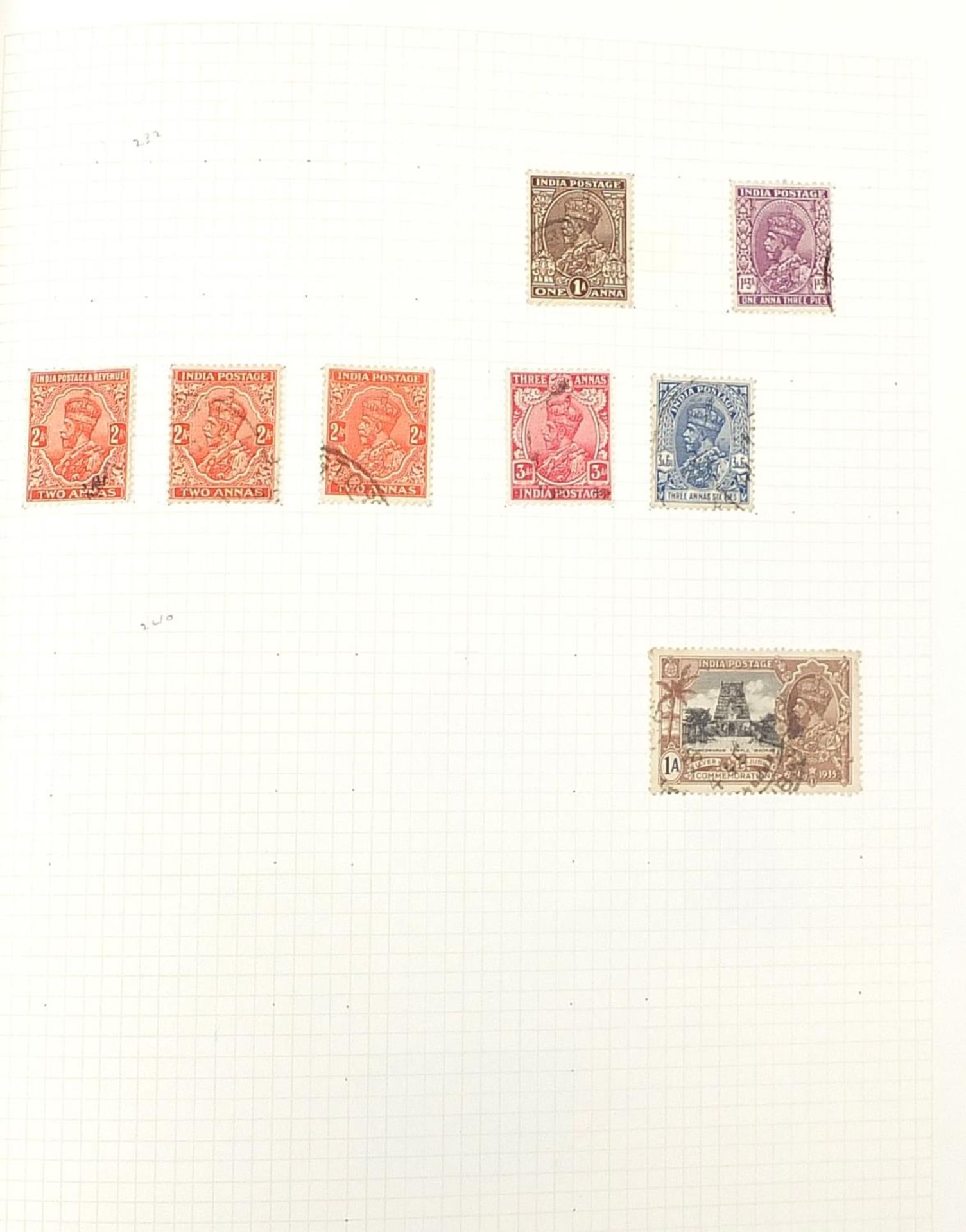 India collection of early stamps arranged in albums and on sheets - Image 4 of 7