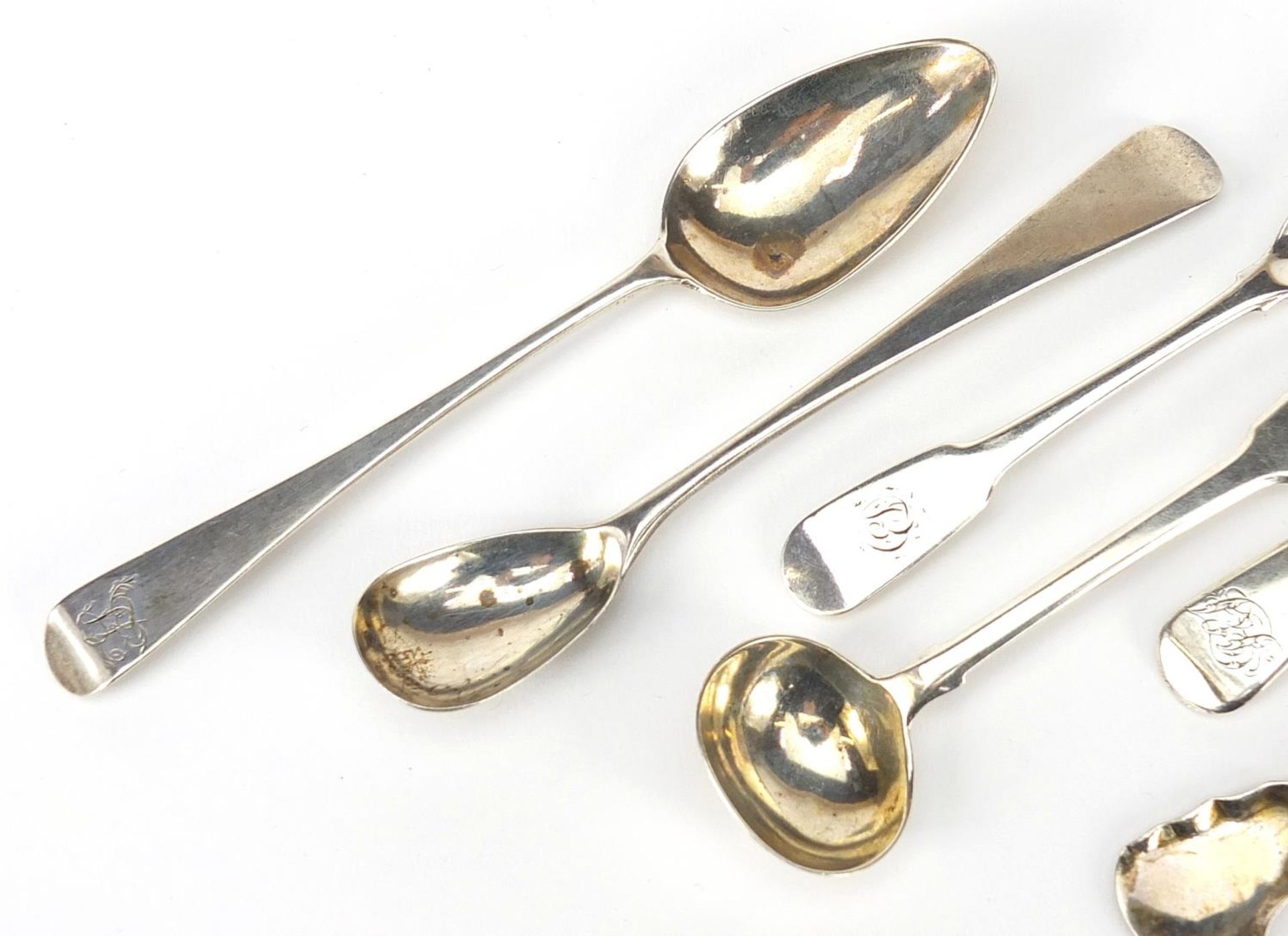 Georgian and later silver spoons including a pair by John and Henry Lias, London 1819, the largest - Image 3 of 6