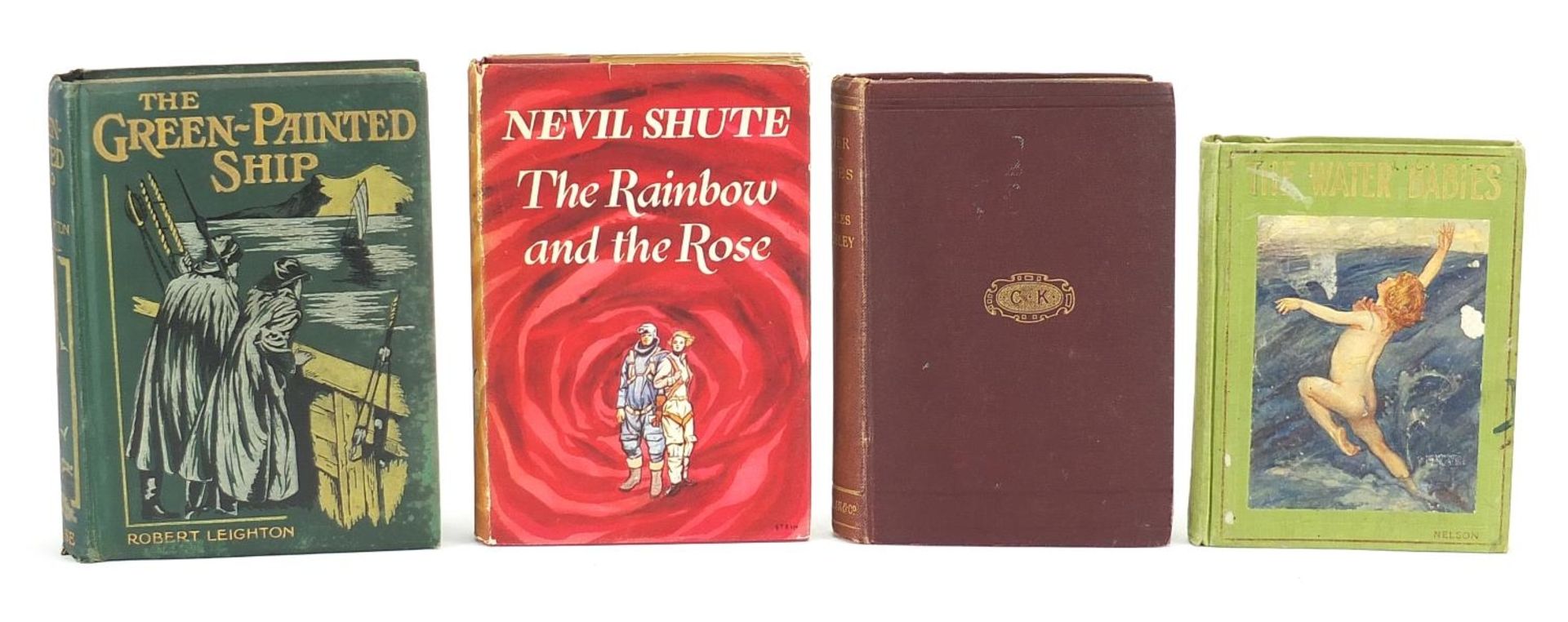 Four hardback books comprising The Water Babies by Charles Kingsley, The Rainbow and the Rose by