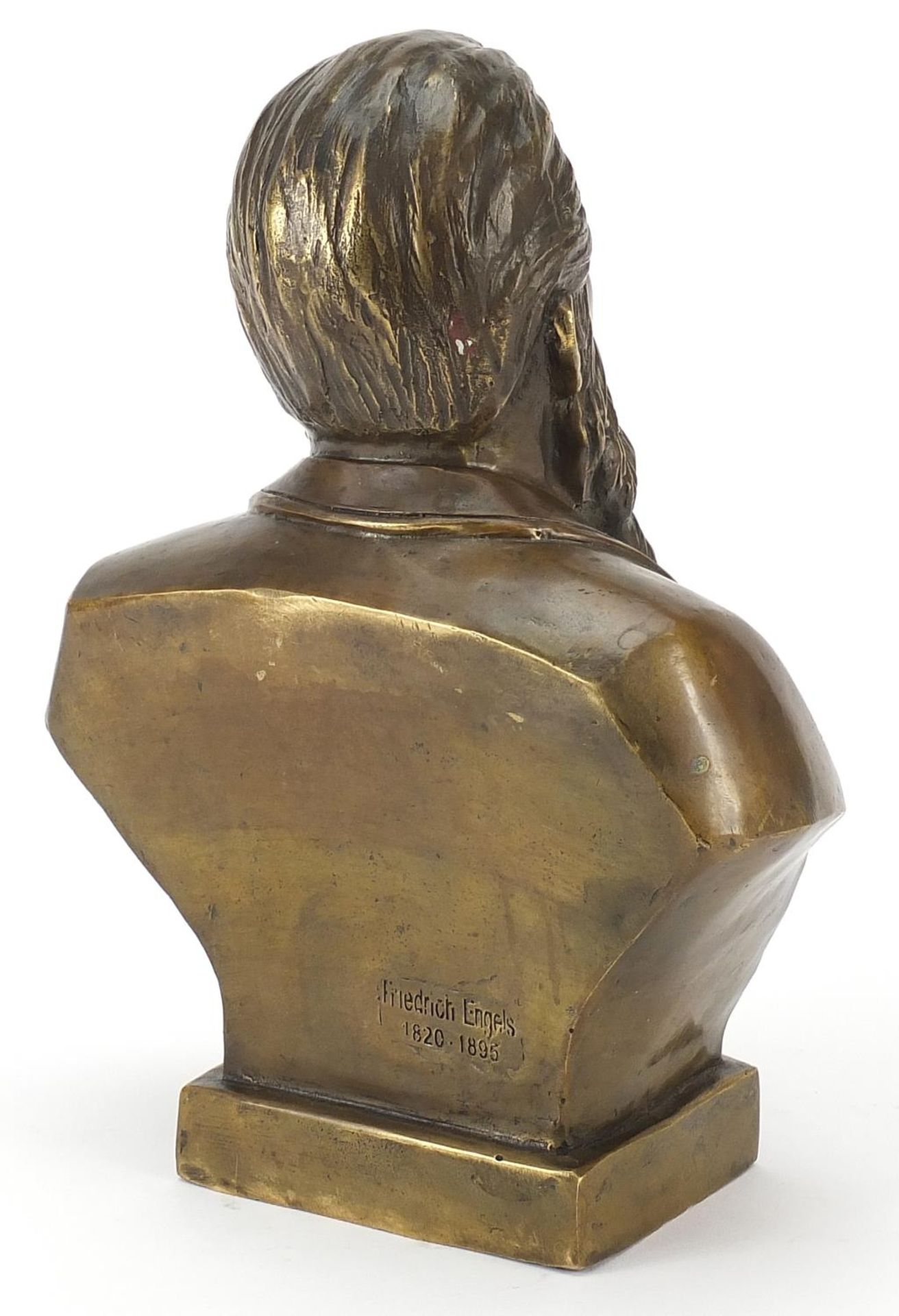 Patinated bronze bust of Friedrich Engel, 29.5cm high - Image 2 of 3