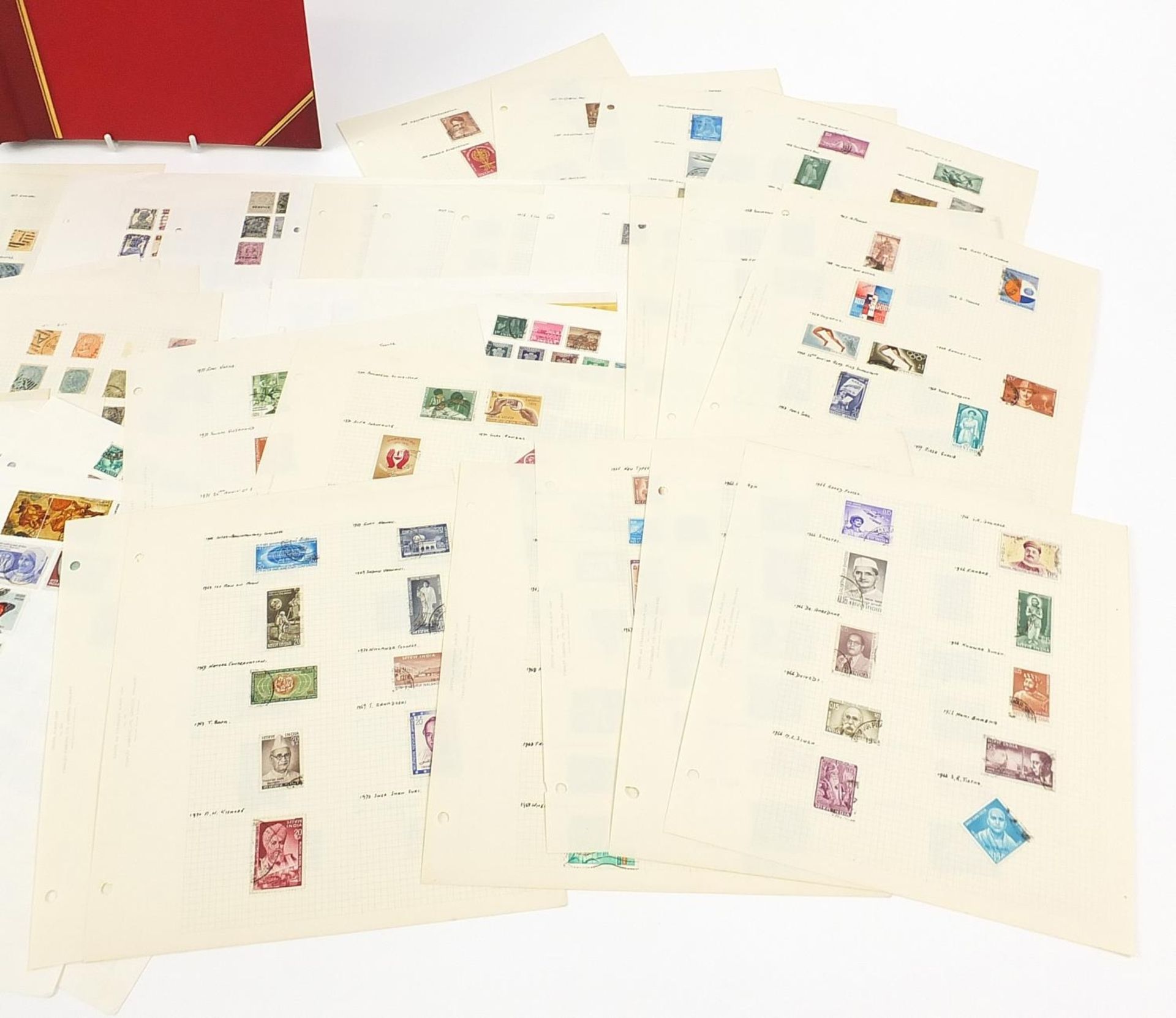 India collection of early stamps arranged in albums and on sheets - Image 3 of 7