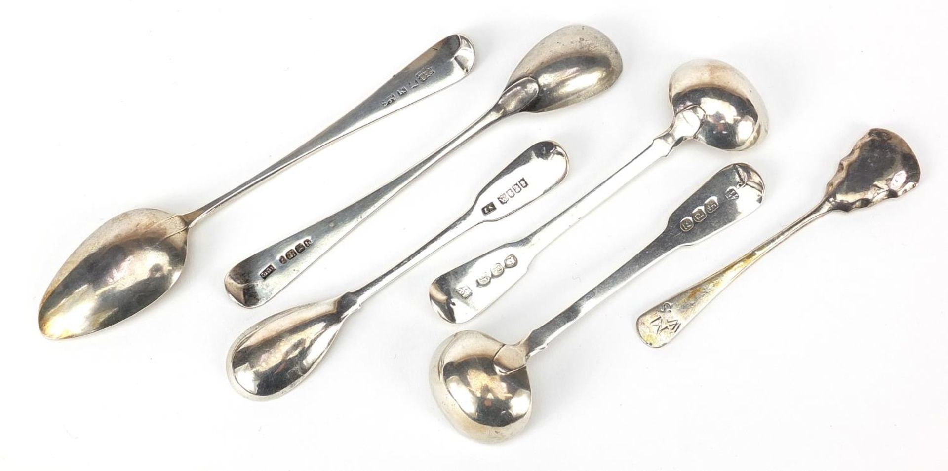 Georgian and later silver spoons including a pair by John and Henry Lias, London 1819, the largest - Image 5 of 6