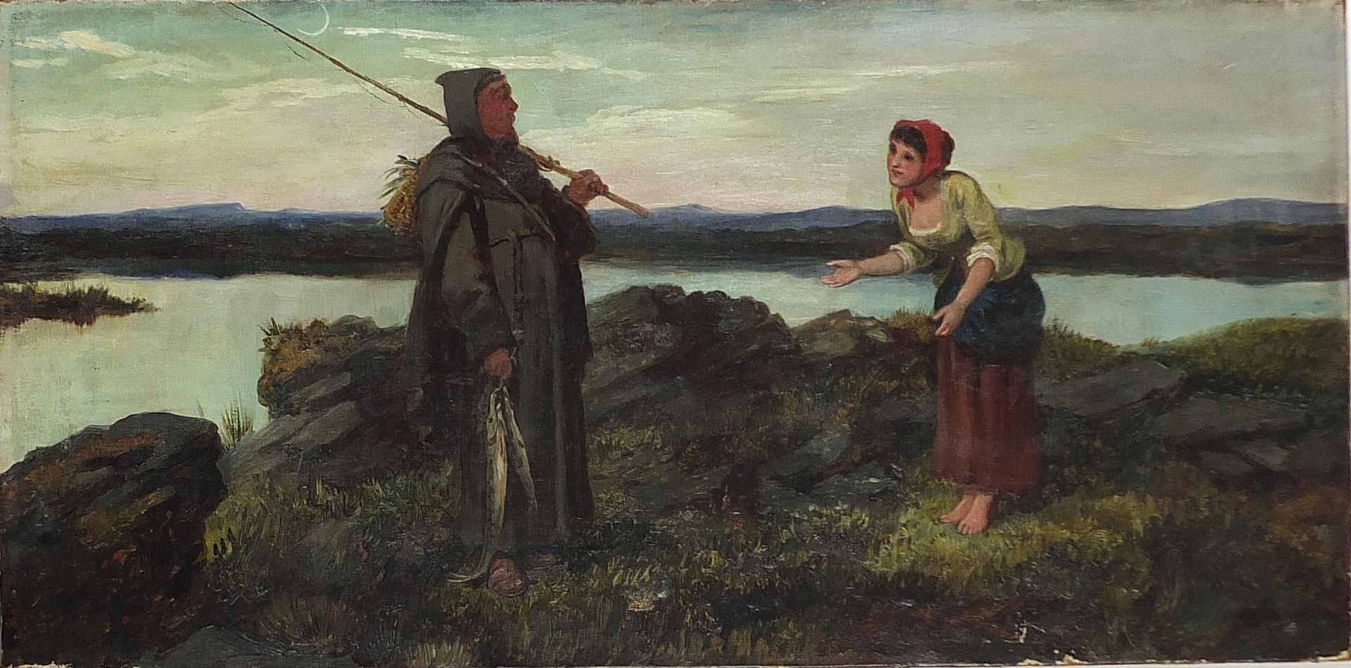 Alfred Dixon - You're a Good Hand at Fishing Says Kate, late 19th/early 20th century signed oil on