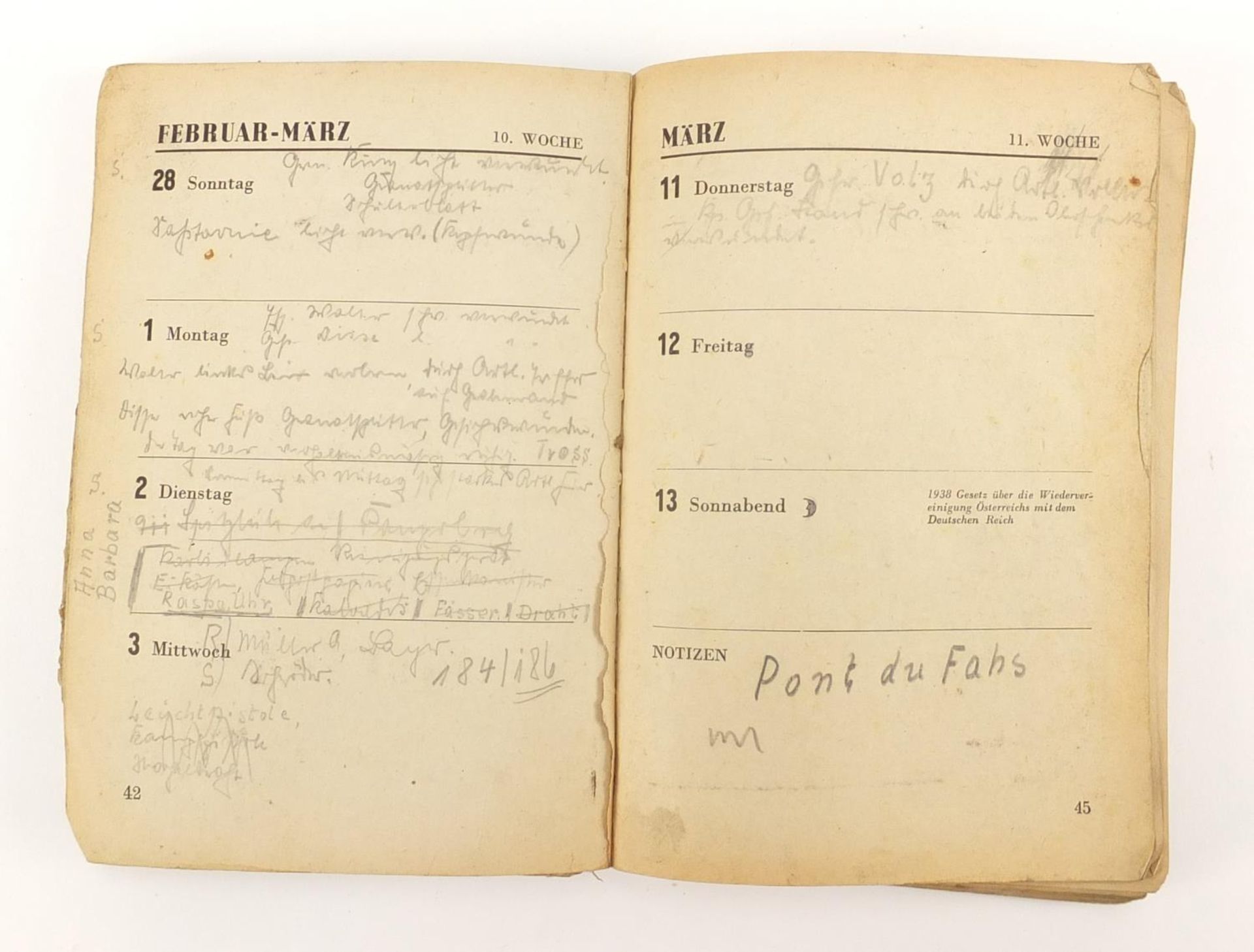German military World War II Afrika Korps 1943 diary with pencil annotations - Image 3 of 8
