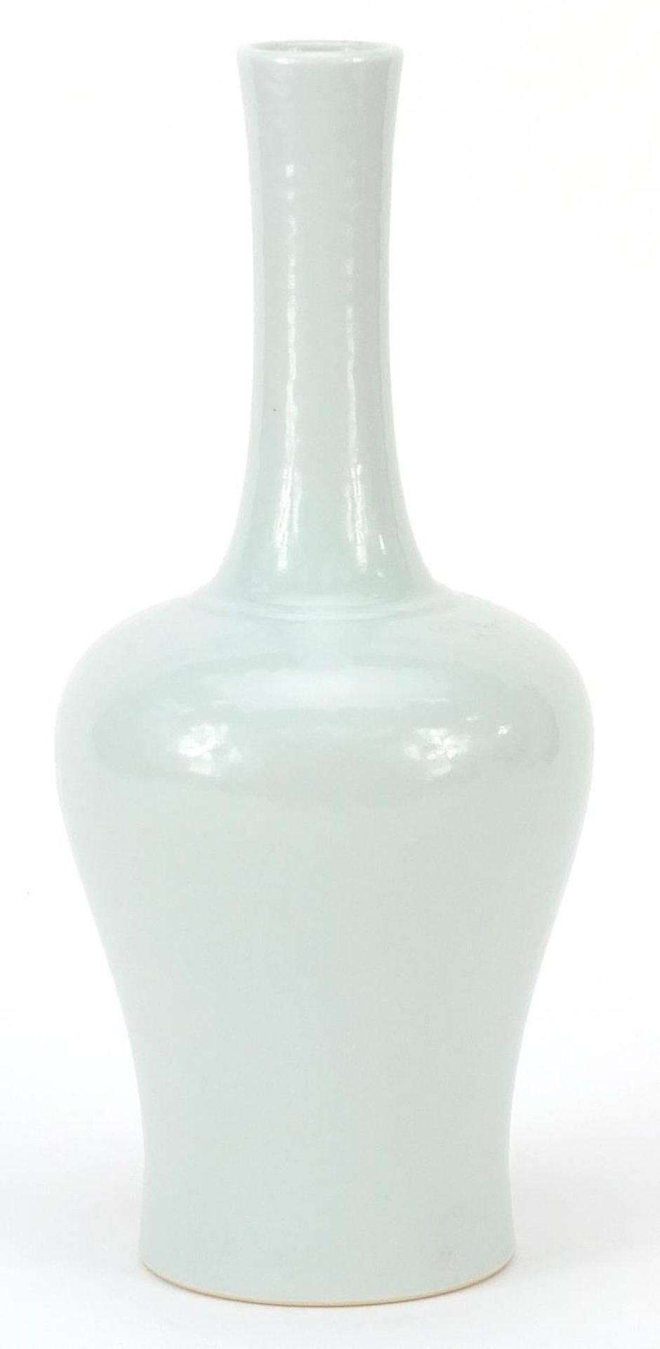 Chinese porcelain vase having a celadon glaze, six figure character marks to the base, 24cm high