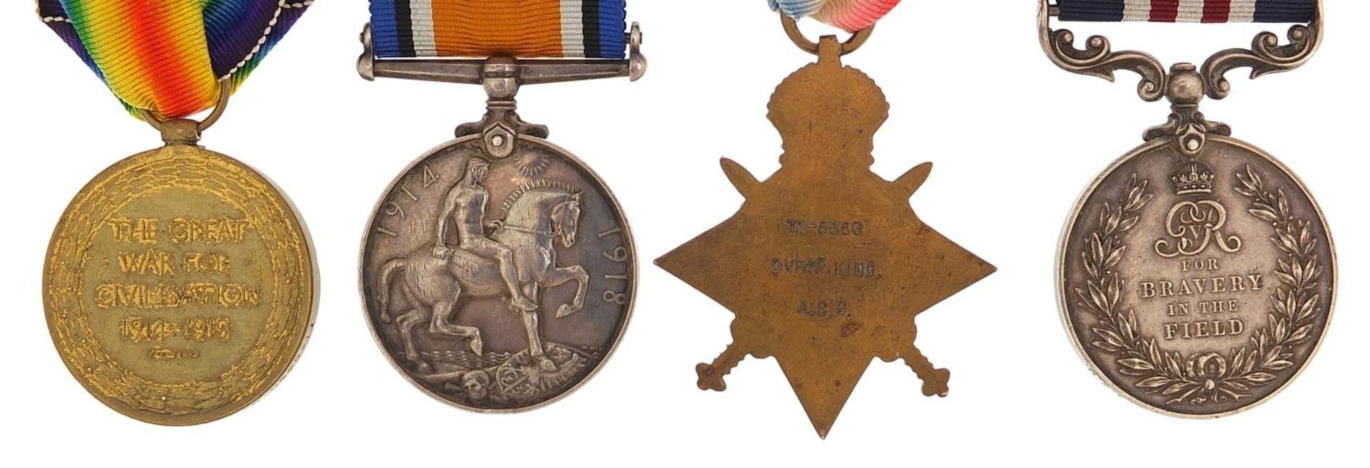 British military World War I four medal group with related ephemera including a Mons Star and George - Image 7 of 10