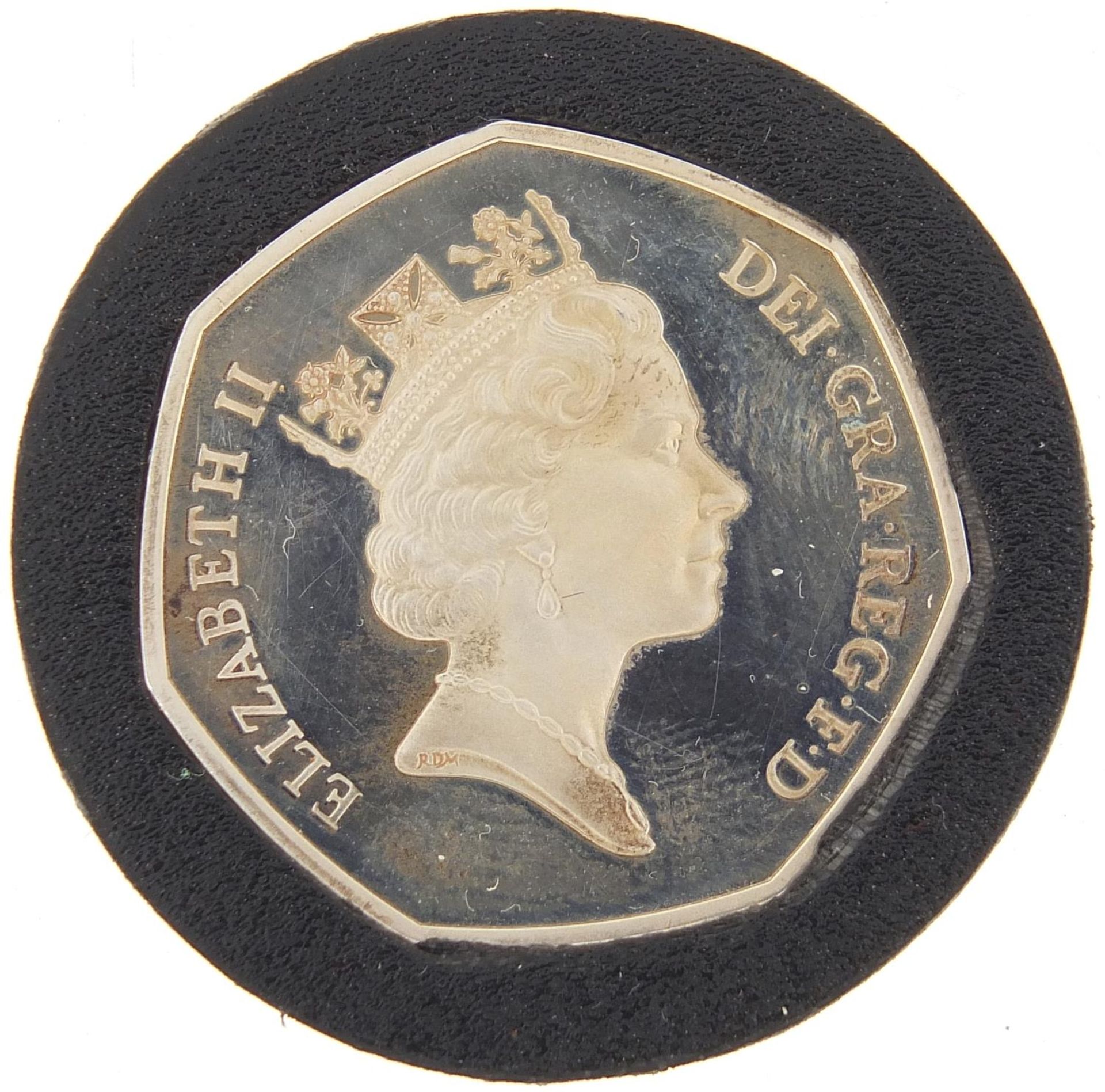 Elizabeth II 1992-1993 silver proof fifty pence piece with box - Image 3 of 4