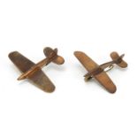 Two military interest Spitfire brooches