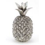Large silvered model of a pineapple, 26cm high