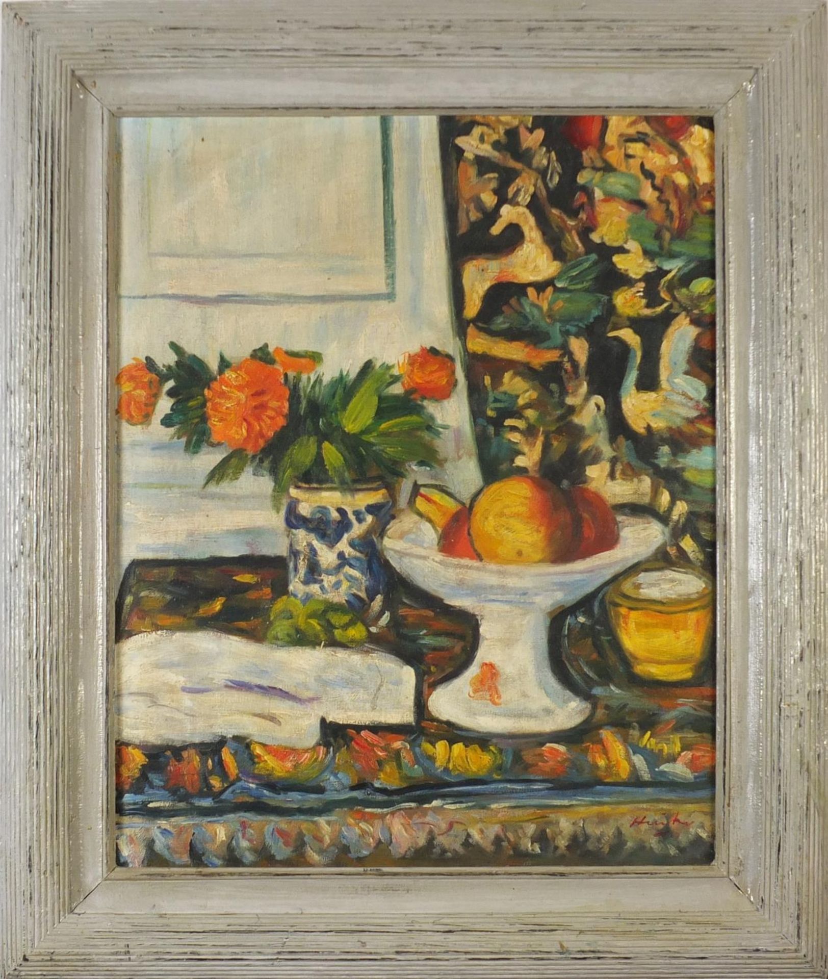 Manner of George Leslie Hunter - Still life fruit, flowers and vessels, Scottish Colourist school - Image 2 of 4