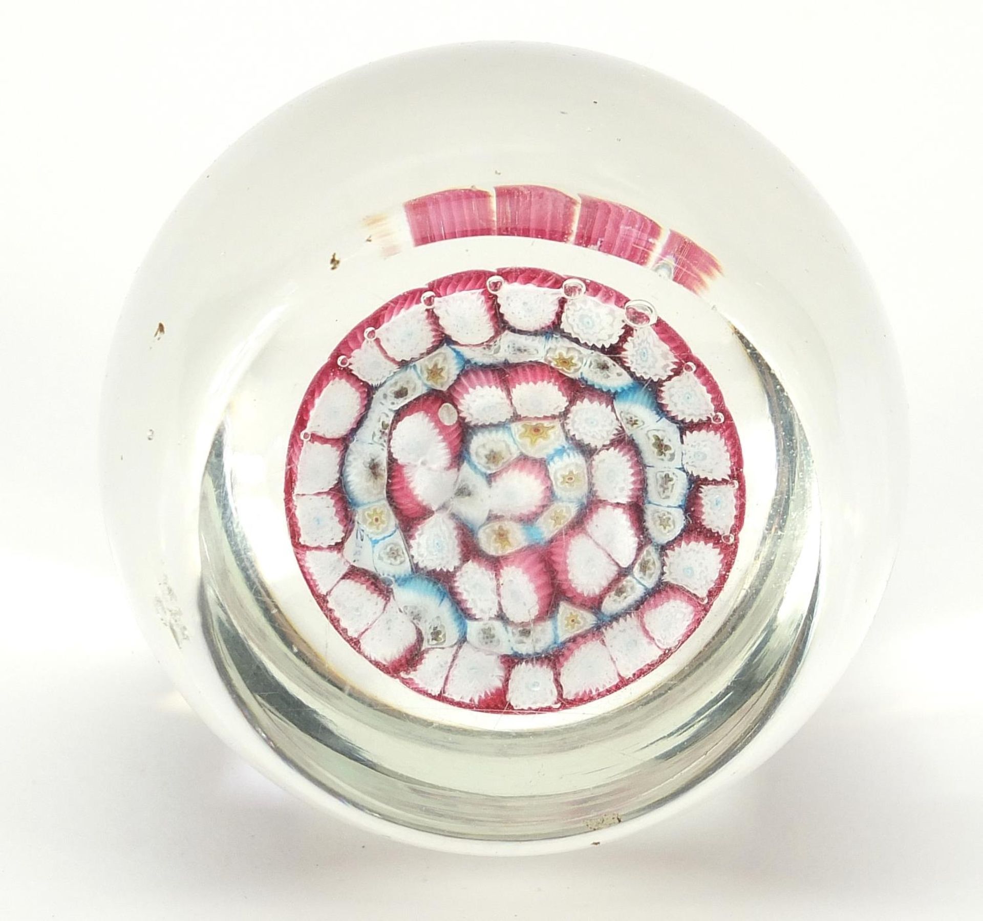 Victorian millefiori glass paperweight with 1885 date cane, 7.5cm in diameter - Image 4 of 4
