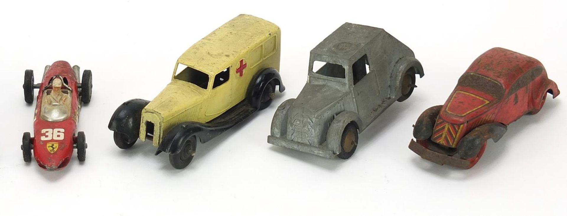 Antique and later tinplate vehicles, some clockwork including Schuco 3000 and Dinky, the largest - Bild 3 aus 5