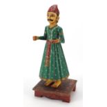 Indian painted carved wood figure, 45cm high