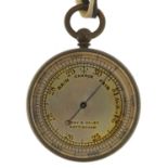 Brass compensated pocket barometer retailed by Gray & Selby of Nottingham