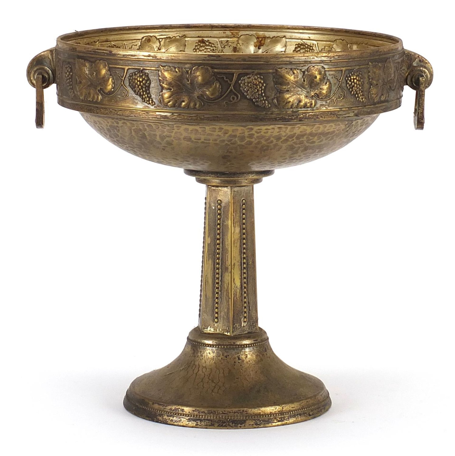 Art Deco bronzed centrepiece with twin handles decorated in relief with leaves and berries, 29cm - Bild 2 aus 3