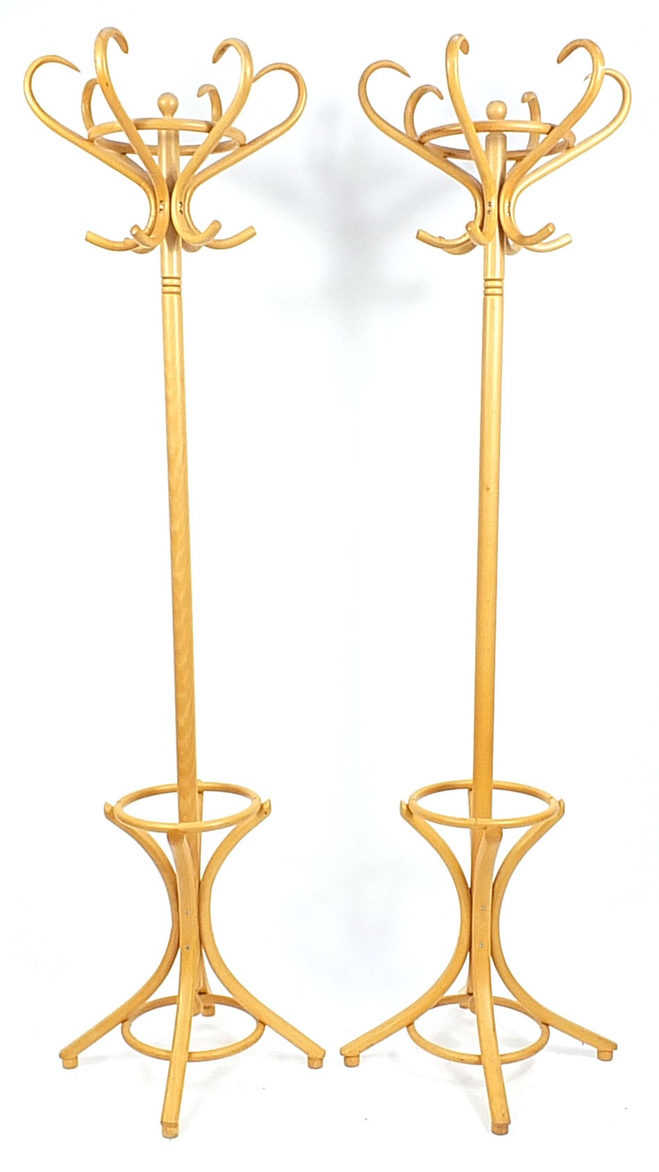 Pair of light bentwood hat and coat stands, 194cm high - Image 2 of 2