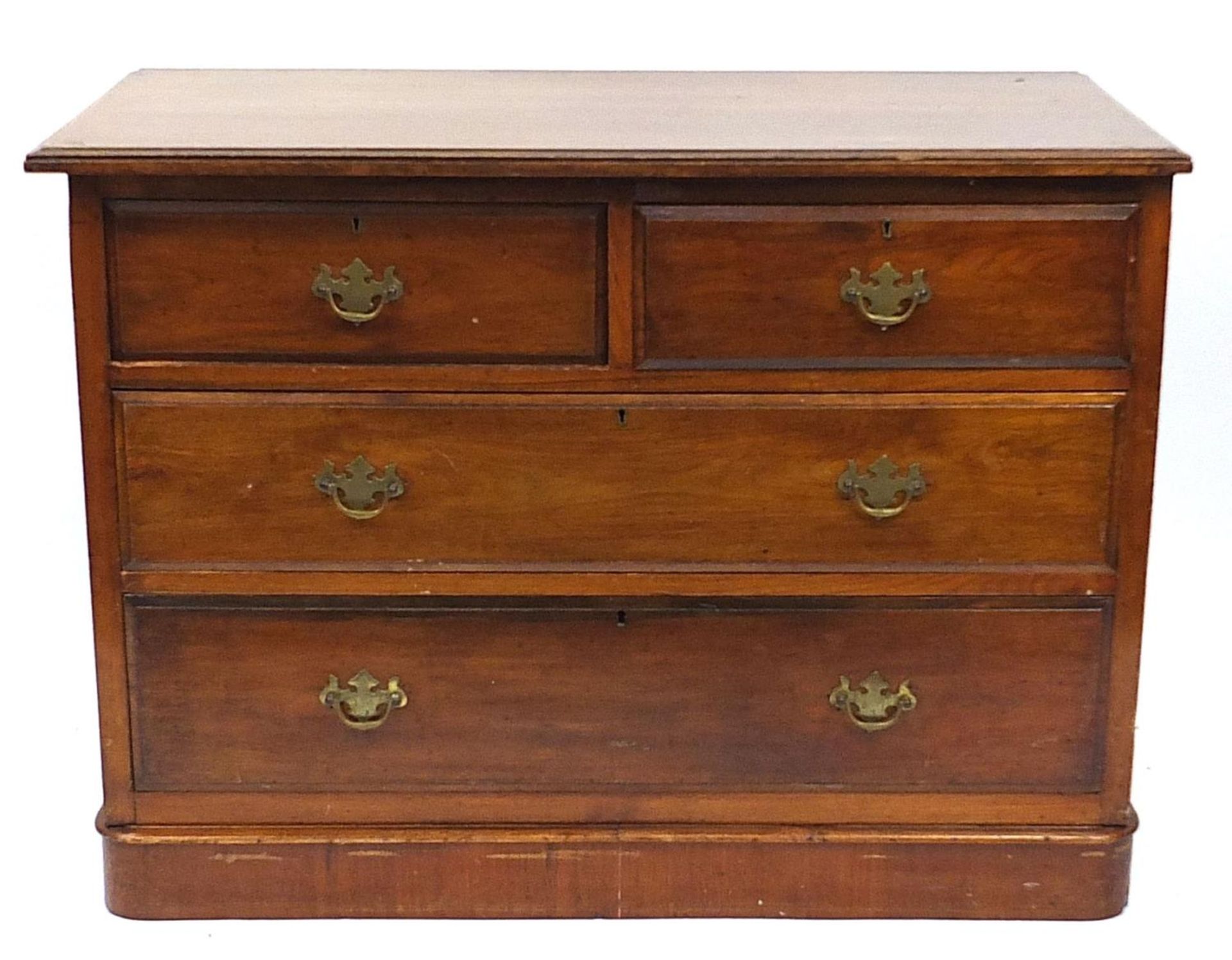 Edwardian mahogany four drawer chest, 80cm H x 107cm W x 50cm D - Image 2 of 4